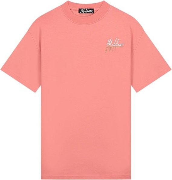Malelions Malelions Men Split T-Shirt - Light Coral/Sand Oranje