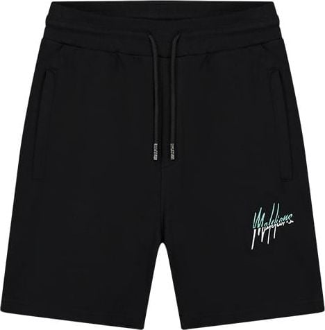 Malelions Malelions Men Split Shorts - Black/Turquoise Zwart