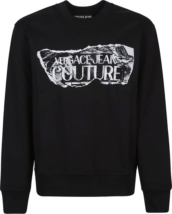 Versace Jeans Couture Magazine Logo Sweatshirt Black Zwart