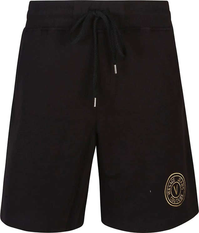 Versace Jeans Couture Logo-embroidered Short Black Zwart