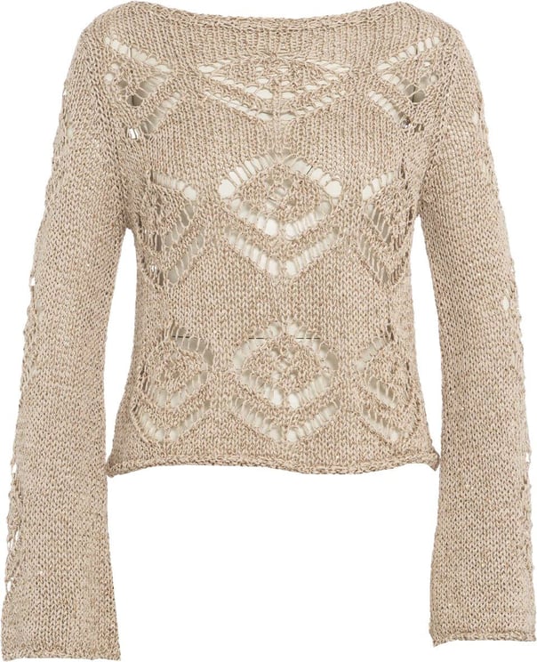 Liu Jo Perforated pattern sweater Beige