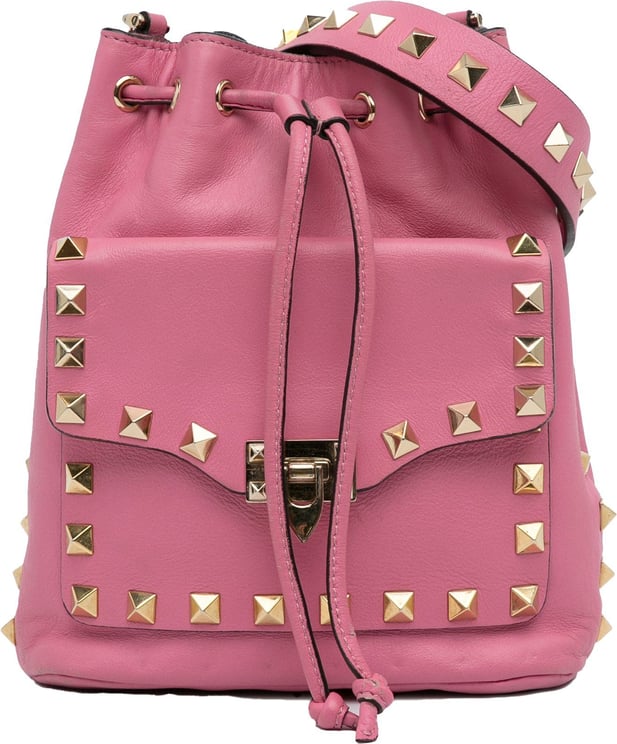 Valentino Rockstud Bucket Bag Roze