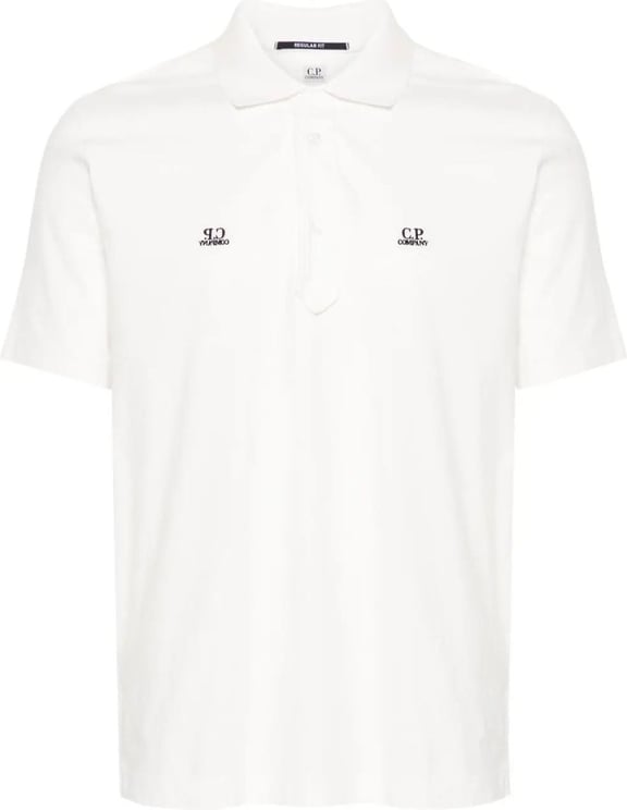 CP Company 1020 jersey polo shirt white Wit
