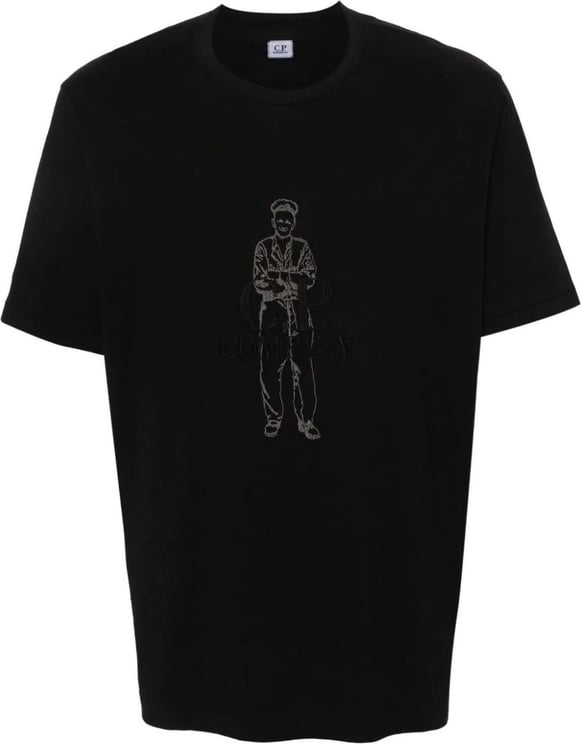 CP Company 1020 jersey british sailor t-shirt black Zwart