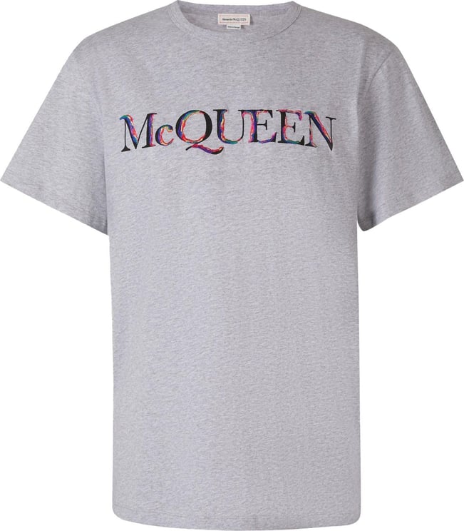 Alexander McQueen Printed Logo T-Shirt Grijs