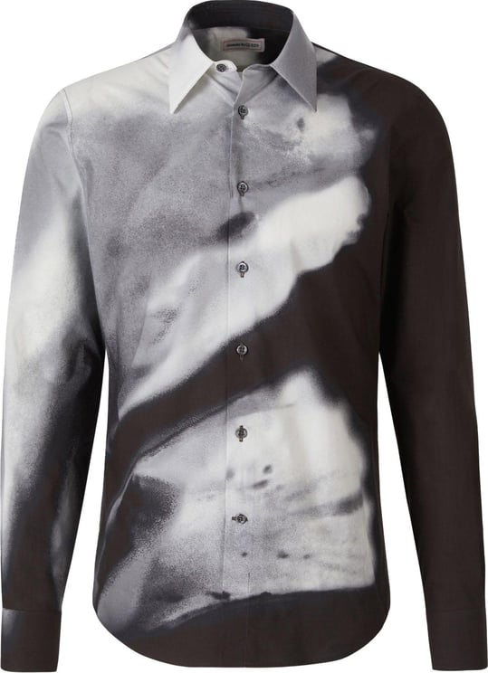 Alexander McQueen Cotton Printed Shirt Grijs