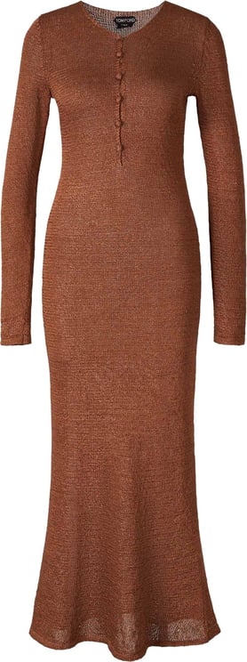 Tom Ford Knitted Midi Dress Bruin