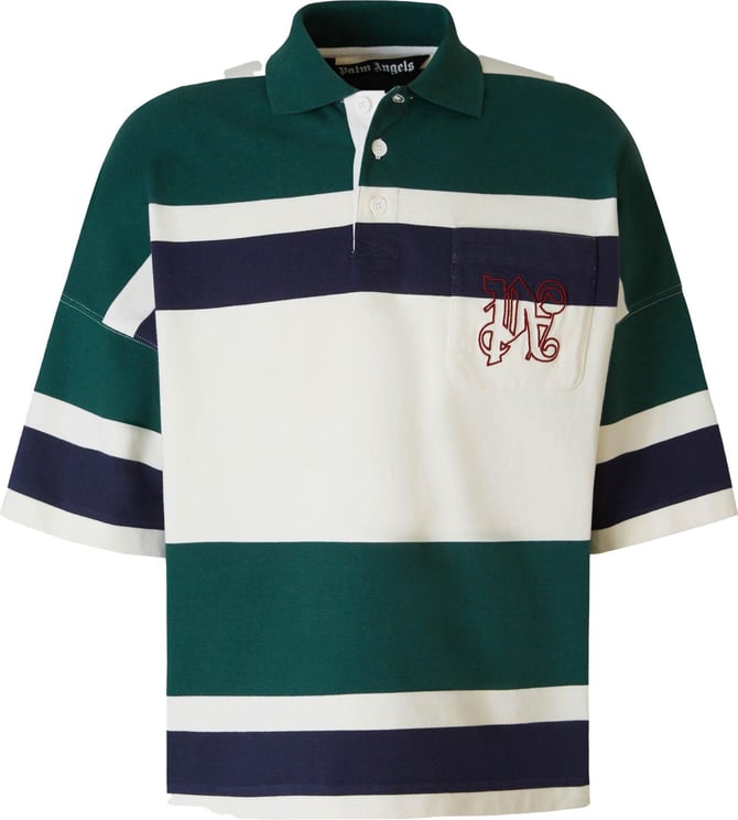 Palm Angels Rugby Monogram Polo Wit