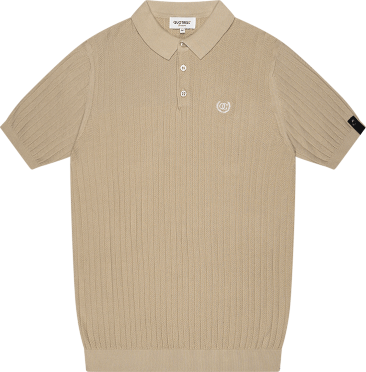 Quotrell Quotrell Couture - Jay Knitted Polo | Beige/off White Beige