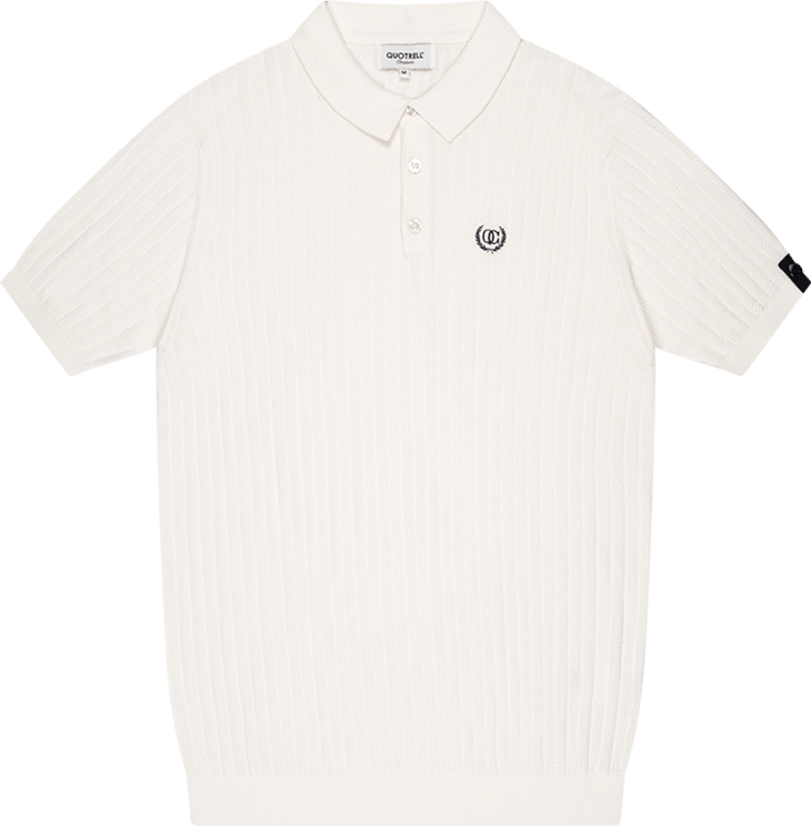 Quotrell Quotrell Couture - Jay Knitted Polo | Off White/black Wit