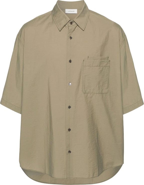 Lemaire Double Pocket Shirt Dusty Khaki Groen