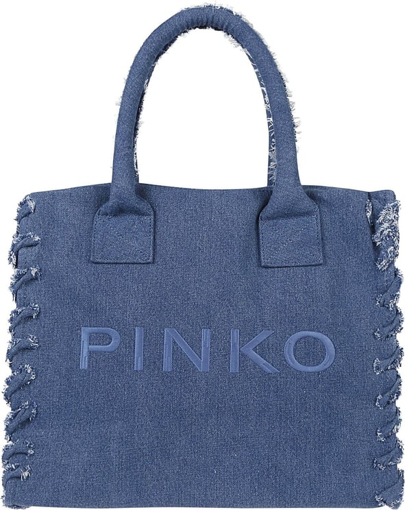 Pinko Shopping Beach Bag Blue Blauw