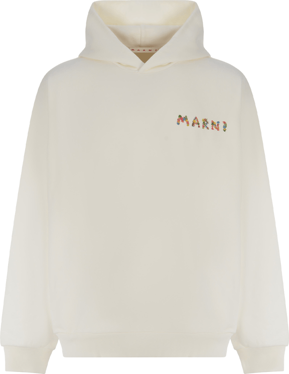 Marni hoodie a logo brode 3 Beige