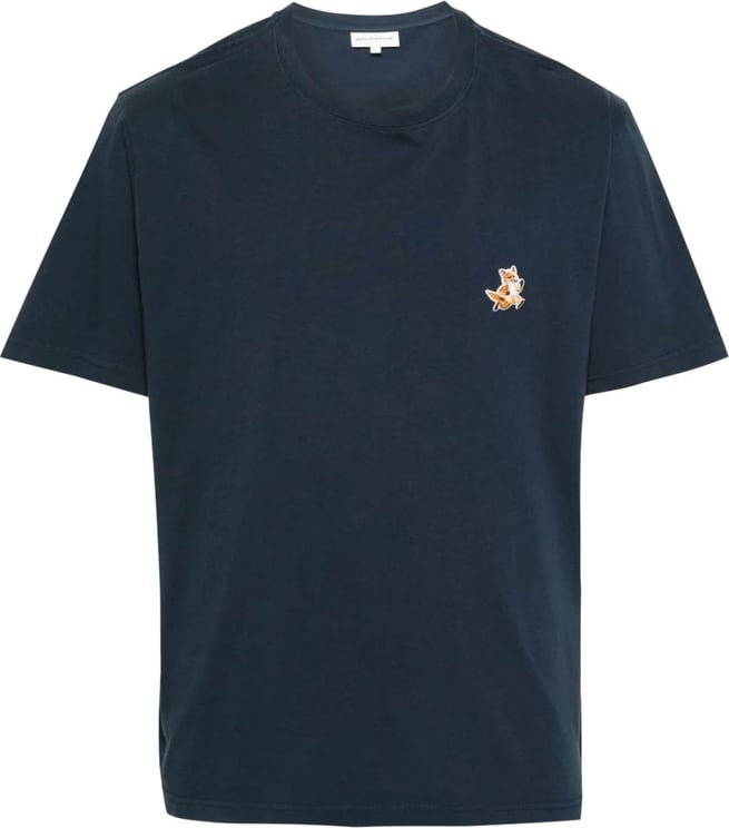 Maison Kitsuné speedy fox patch comfort tee shirt darkblue (navy) Blauw