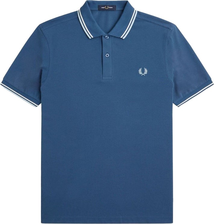 Fred Perry Polo Uomo twin tipped in puro cotone Blauw