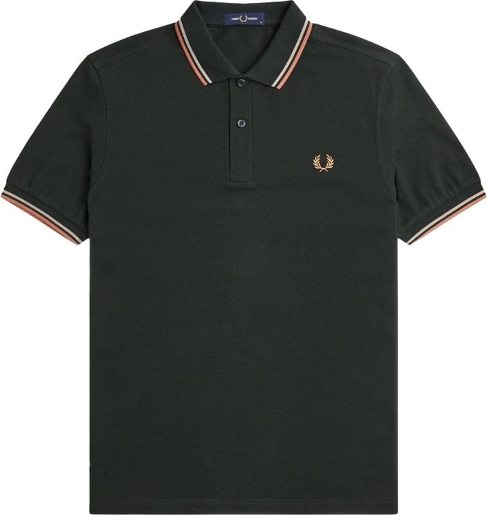 Fred Perry Polo Uomo twin tipped in puro cotone Groen