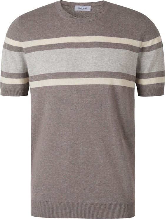 Gran Sasso Linen And Cotton T-shirt Grijs