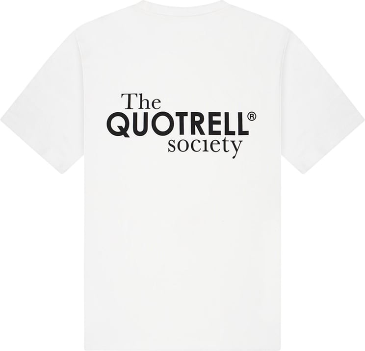 Quotrell Society T-shirt | White/black Wit