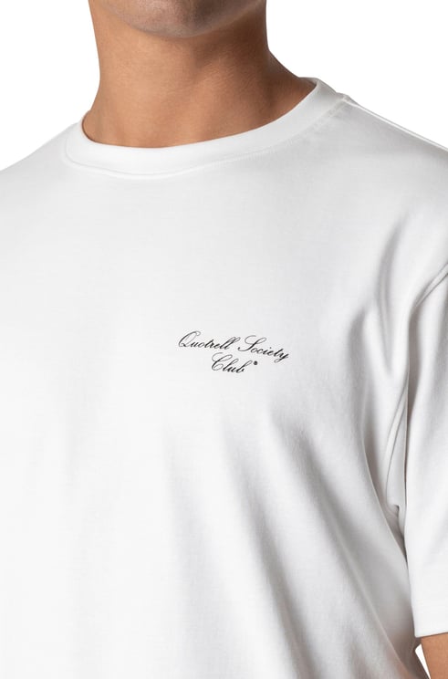 Quotrell Society Club T-shirt | White/black Wit