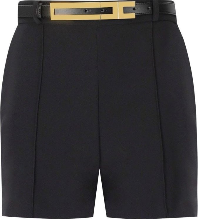 Elisabetta Franchi Black Belted Shorts Black Zwart