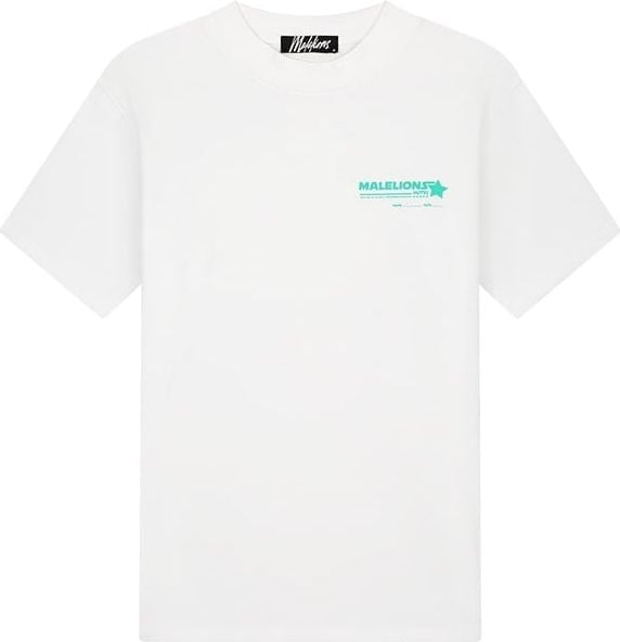 Malelions Malelions Men Hotel T-Shirt - White/Turquoise Wit