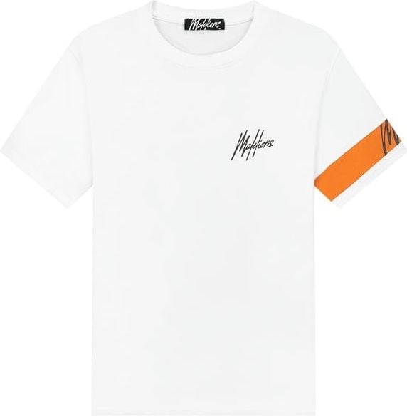Malelions Malelions Men Captain T-Shirt - White/Orange Wit