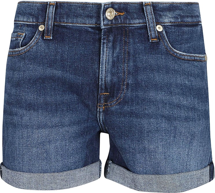 7 For All Mankind mid roll shorts sea star Blauw