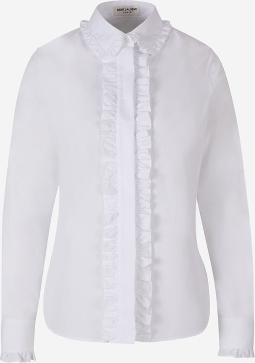 Saint Laurent Ruffle Detail Shirt Wit