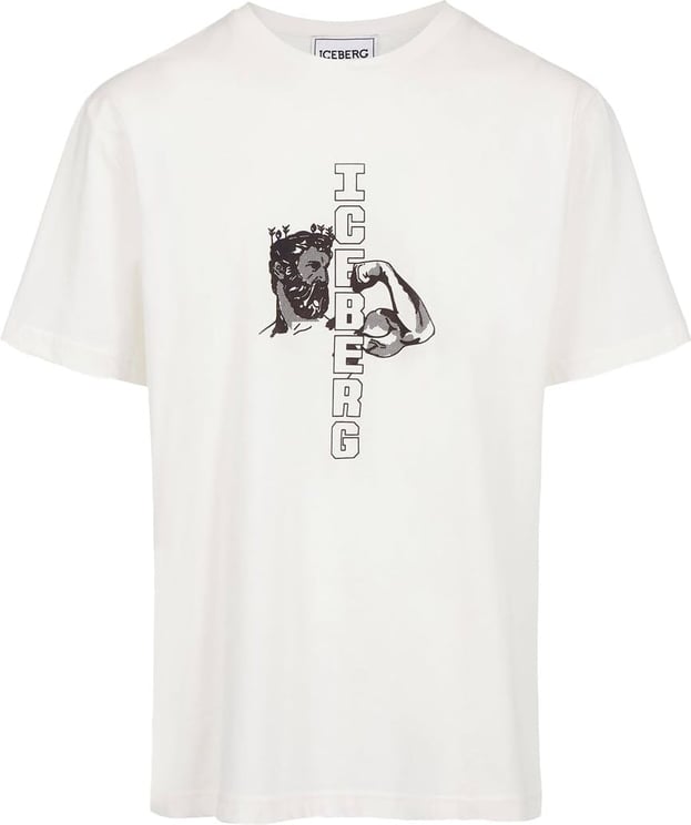 Iceberg T-shirt with graphics and logo Beige
