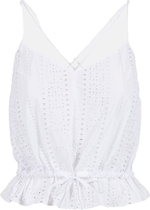 Iceberg Top in broderie anglaise and logo Wit