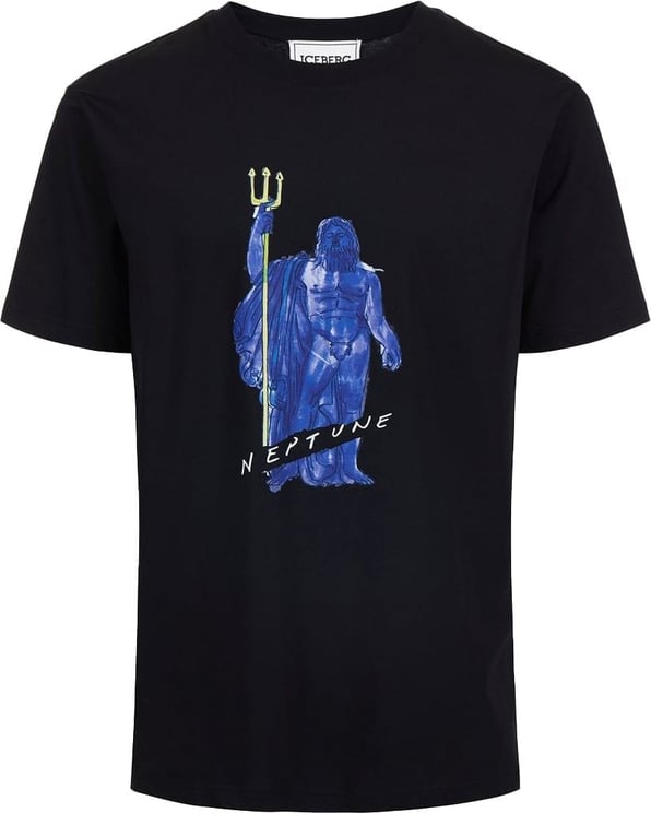 Iceberg T-shirt with graphics and logo Zwart