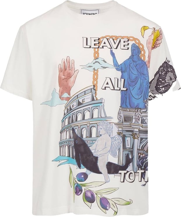 Iceberg T-shirt with Rome print Beige