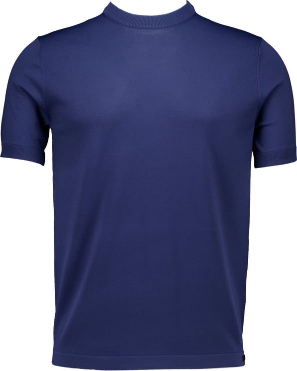 Genti Round ss t-shirts blauw Blauw
