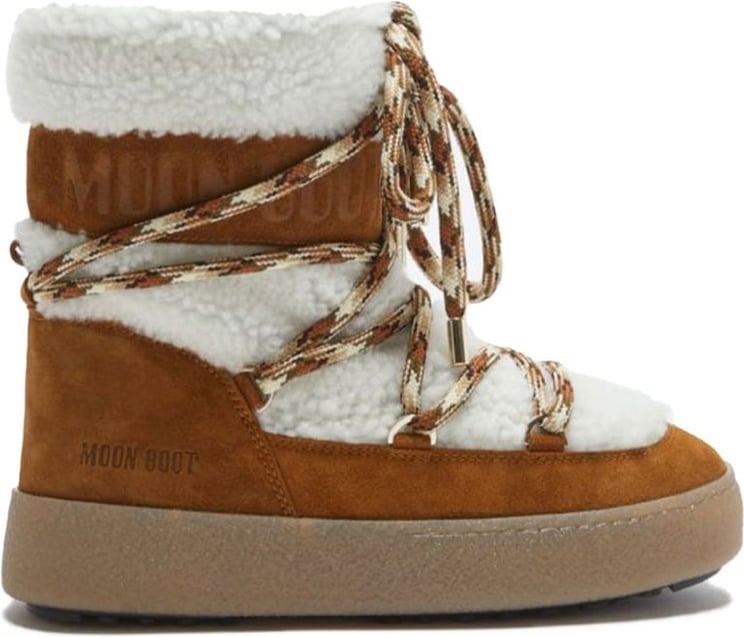 Moon Boot Ltrack shearling boots off white Wit