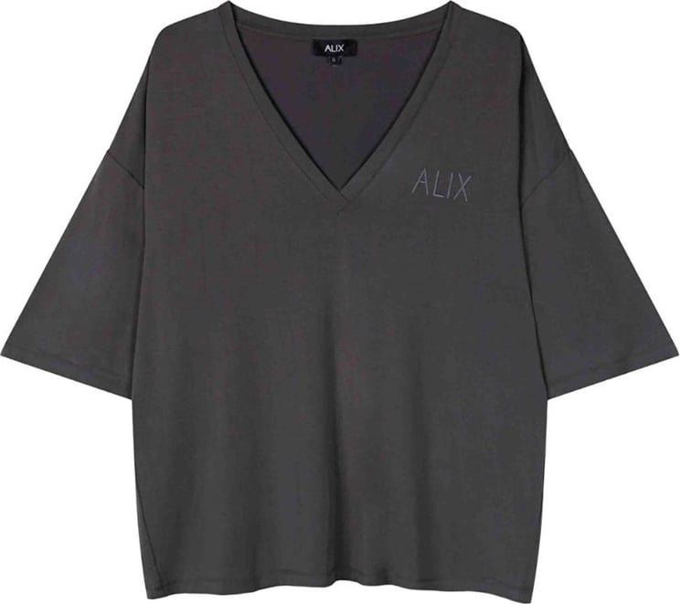 ALIX Modal t-shirts donkergrijs Grijs