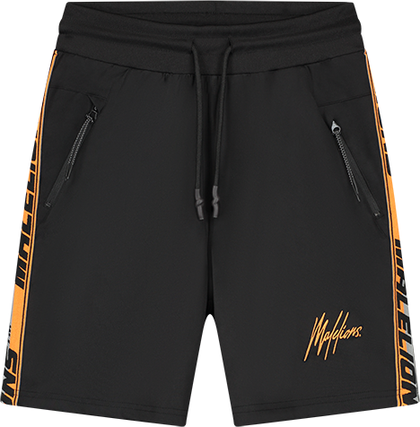 Malelions Malelions Sport React Tape Shorts - Black/Orange Zwart