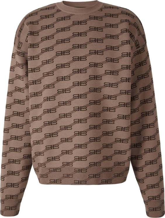 Balenciaga Monogram Cotton Sweater Bruin
