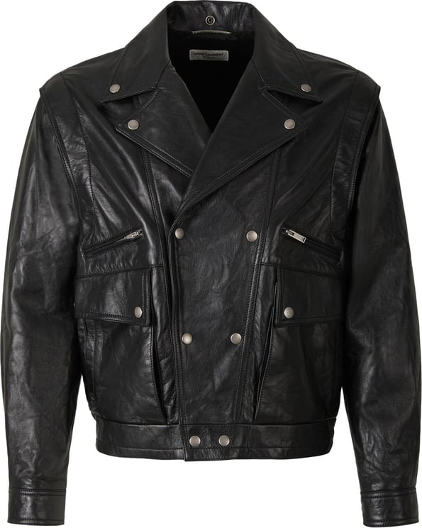 Saint Laurent Leather Jacket Zwart