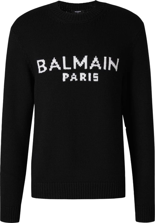 Balmain Knitted Wool Sweater Zwart