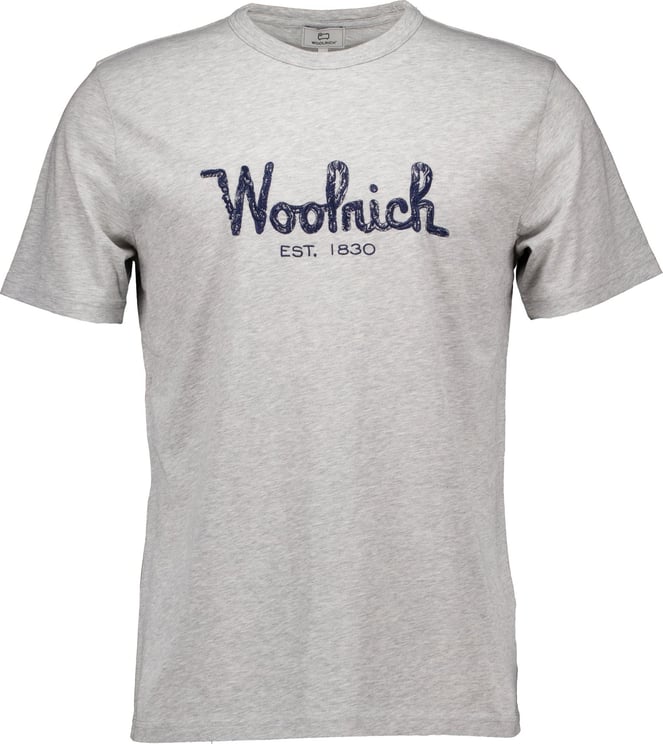 Woolrich Embroidered logo t-shirts lichtgrijs Grijs