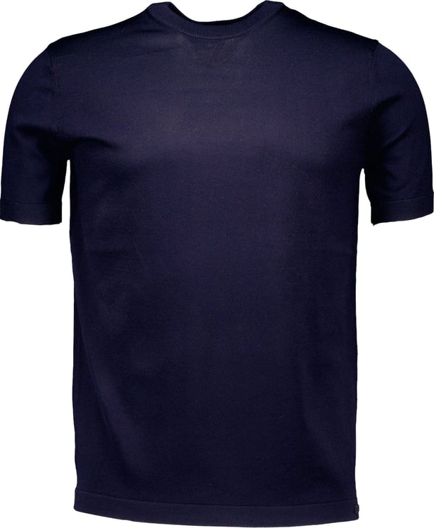 Genti Round ss t-shirts donkerblauw Blauw