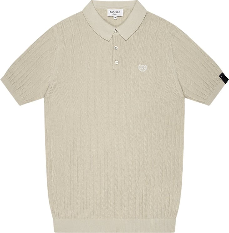 Quotrell Quotrell Couture - Jay Knitted Polo | Stone/off White Divers