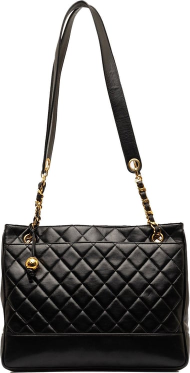 Chanel CC Quilted Lambskin Tote Zwart