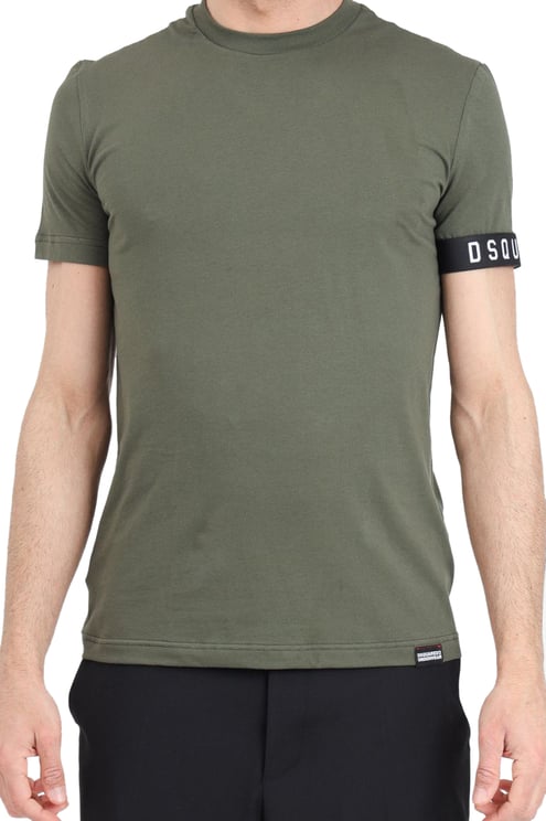 Dsquared2 DSquared2 Round Neck T-Shirt Green/Black/White Groen