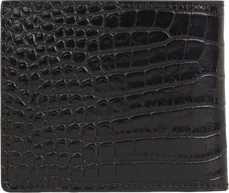 Tom Ford Croco Effect Leather Wallet Zwart