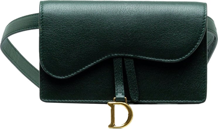 Dior Leather Saddle Belt Bag Groen