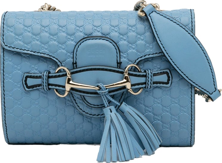 Gucci Mini Microguccissima Emily Crossbody Bag Blauw