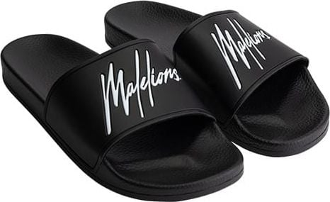 Malelions Malelions Men Signature Slides - Black/White Zwart
