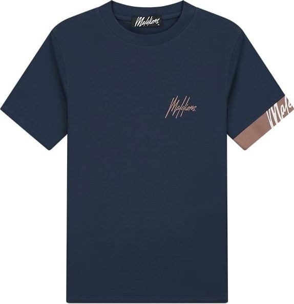 Malelions Malelions Men Captain T-Shirt 2.0 - Navy/Light Mauve Blauw