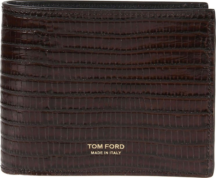 Tom Ford Printed Alligator Classic Bifold Wallet Brown Bruin